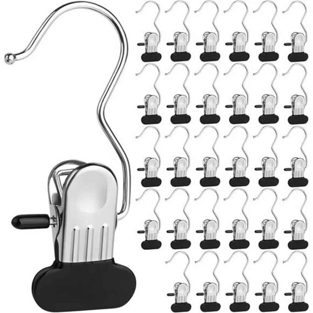 Heavy duty clothes hanger clips stainless steel laundry hooks closet organizer s